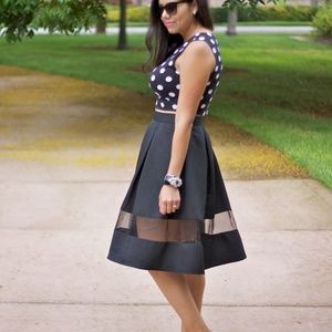 Black Peekaboo Panel Skirt Size 12